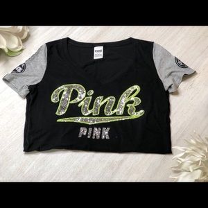 PINK-Sequin t-shirt